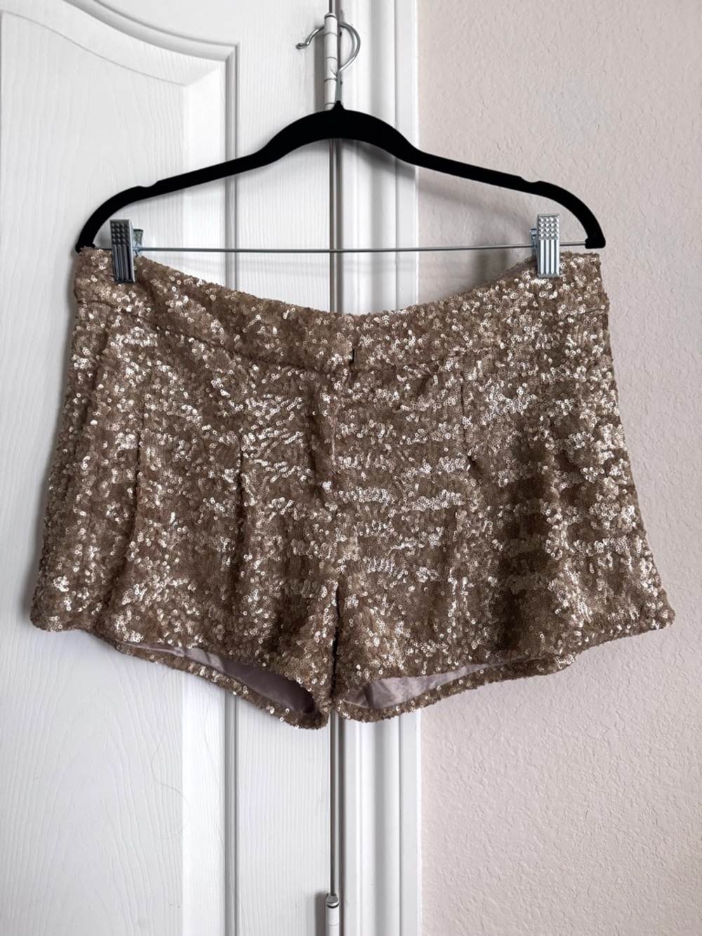 Do & Be Gold Sequin Short Shorts